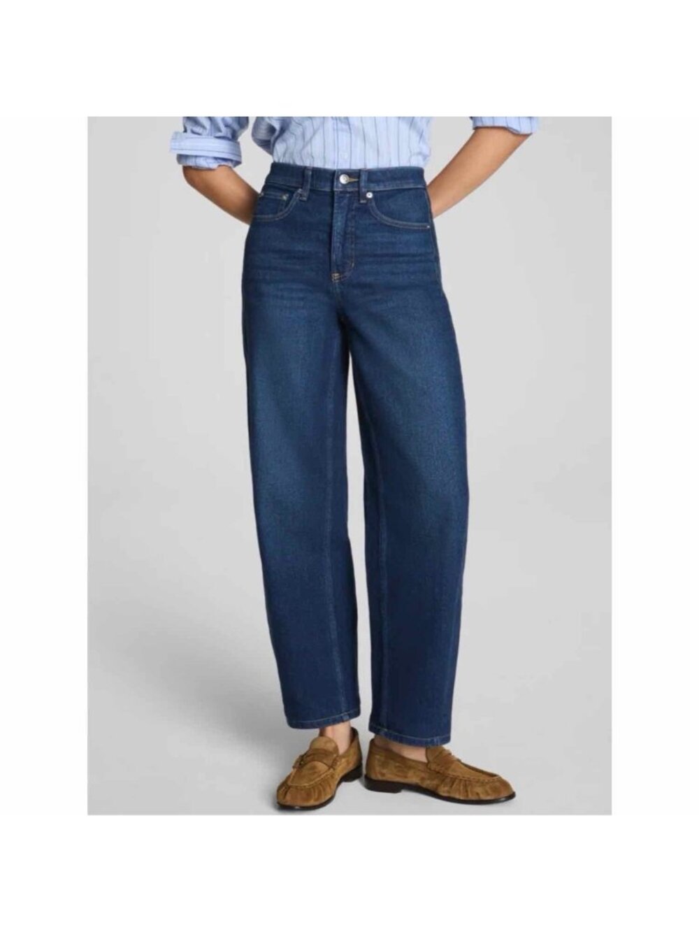 Spanx SPANXshape Authentic 360 Barrel Leg Jeans Adriatic Blue Size XL Petite